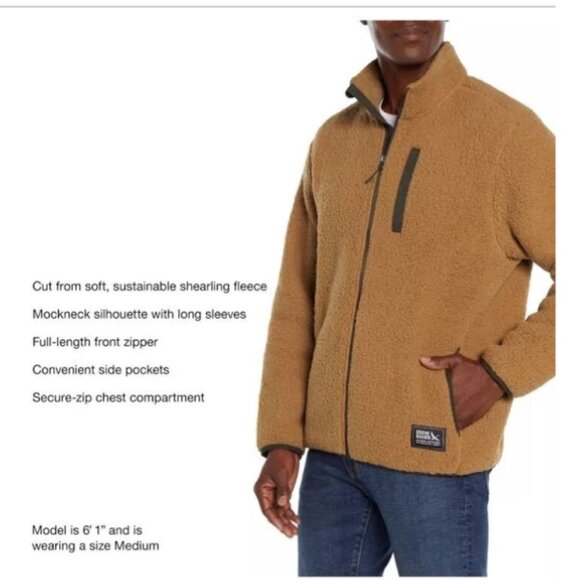 Eddie Bauer Men's Full Zip Fleece Jacket In Brown Size XXL NWT - Picture 2 of 13